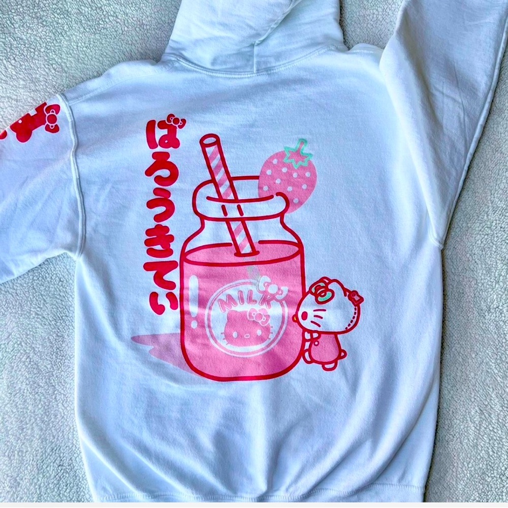 Size small Sanrio hello kitty strawberry milk hoodie